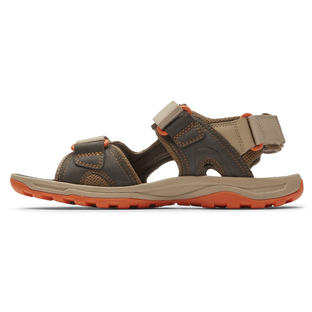 Rockport Sandals For Mens Beige - Trail Technique Adjustable Velcro - SI9374862